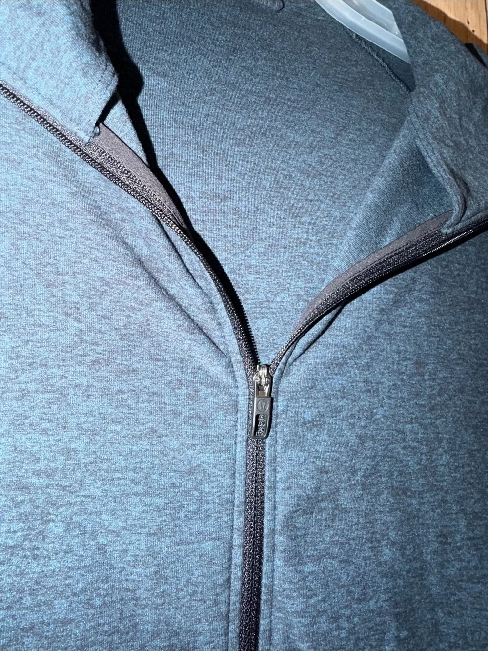 Lululemon Men’s Surge Warm Full Zip Heathered Moroccan Blue Black Size Medium